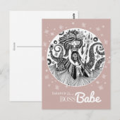 peperkoek-Zeeen heks | Dark Roos Gold Pink Briefkaart (Voorkant / Achterkant)