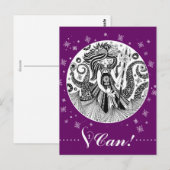 peperkoek-Zeeen heks | Paarse Briefkaart (Voorkant / Achterkant)