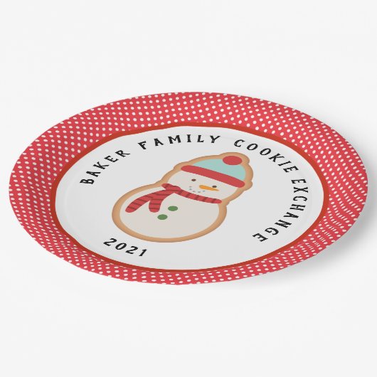 peperkoekkoekje | Christmas Cookie Exchange PA Papieren Bordje (Gekanteld)