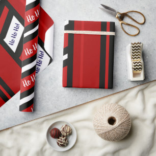 Pepermunt Abstract Strepen Design 1 Ho Ho Ho! Cadeaupapier
