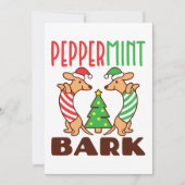 Pepermunt Bark Lieve Kerstmis Dachshund Doxie Feestdagenkaart (Voorkant)