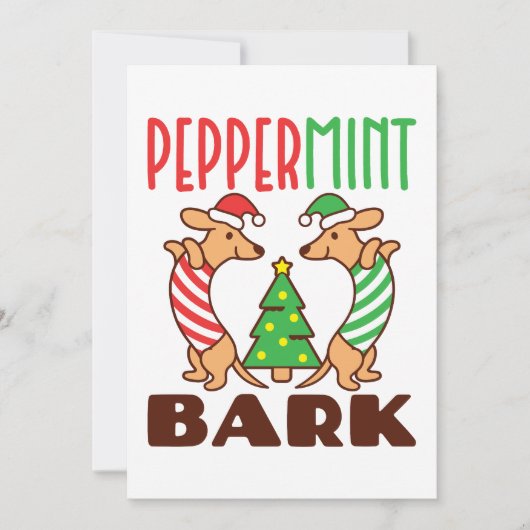 Pepermunt Bark Lieve Kerstmis Dachshund Doxie Feestdagenkaart (Voorkant)