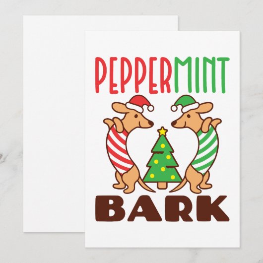 Pepermunt Bark Lieve Kerstmis Dachshund Doxie Feestdagenkaart (Voorkant / Achterkant)