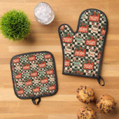Pepermunt Cacao Kerst Bakset Ovenwant & Pannenlap Set (Top down)
