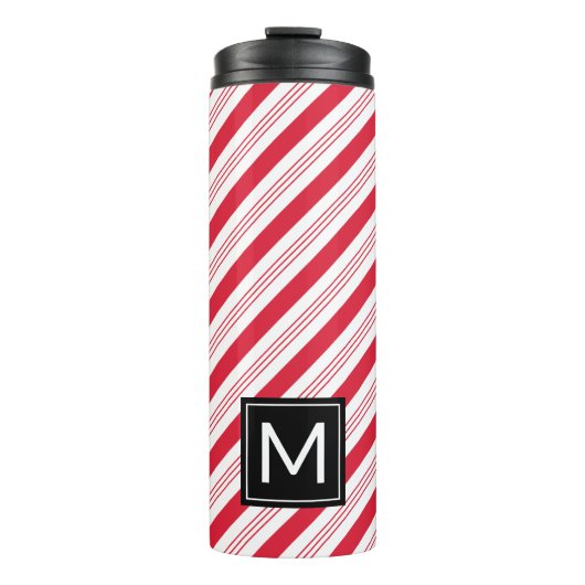 Pepermunt Candy Cane Kerst Thermal Tumbler Thermosbeker (Voorkant)