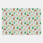 Pepermunt Candy Cane Stripe Kerstkoekjes Inpakpapier Vel (Voorkant 2)