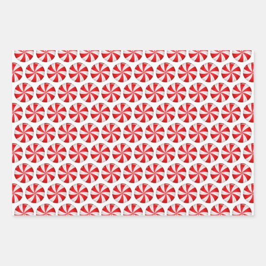 Pepermunt Candy Cane Stripe Kerstkoekjes Inpakpapier Vel (Voorkant)