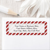 Pepermunt Candy Cane Stripe Retouradres Labels (Insitu)