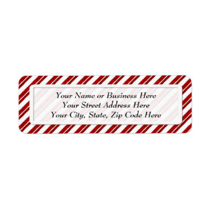 Pepermunt Candy Cane Stripe Retouradres Labels