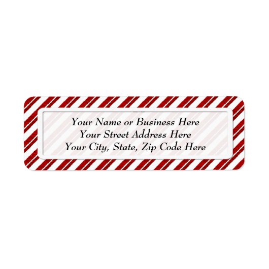 Pepermunt Candy Cane Stripe Retouradres Labels (Voorkant)