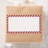 Pepermunt Candy Cane Stripe Verzendlabels Etiket (Insitu)