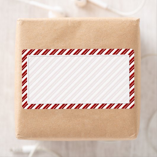 Pepermunt Candy Cane Stripe Verzendlabels Etiket (Insitu)