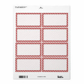 Pepermunt Candy Cane Stripe Verzendlabels Etiket (Full Sheet)
