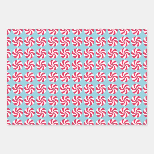 Pepermunt Christmas Blue Inpakpapier Vel (Voorkant)