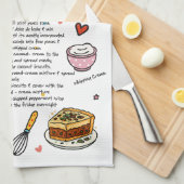 Pepermunt Crisp Tart Recept Geïllustreerde Afwasha Theedoek (Quarter Fold)