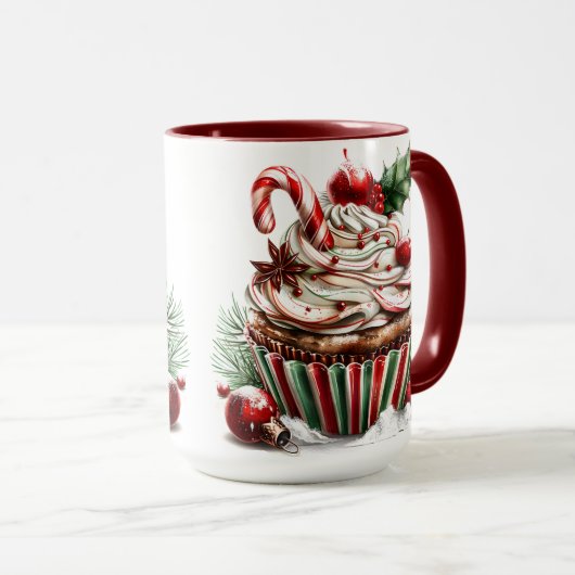 Pepermunt cupcakes mok (Voorkant rechts)