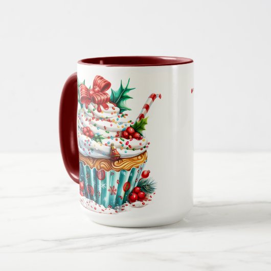 Pepermunt cupcakes mok (Voorkant links)