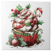 Pepermunt cupcakes tegeltje (Voorkant)