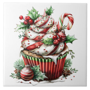 Pepermunt cupcakes tegeltje