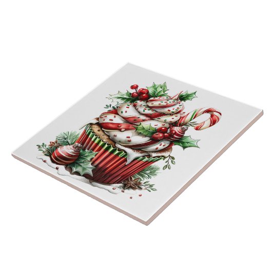 Pepermunt cupcakes tegeltje (Zijkant)