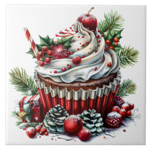 Pepermunt cupcakes tegeltje