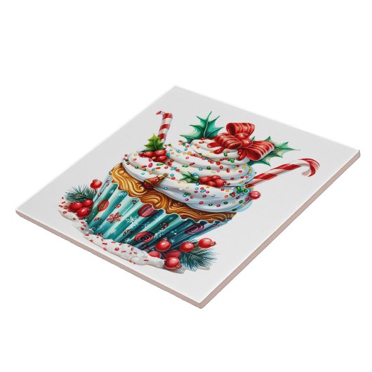 Pepermunt cupcakes tegeltje (Zijkant)