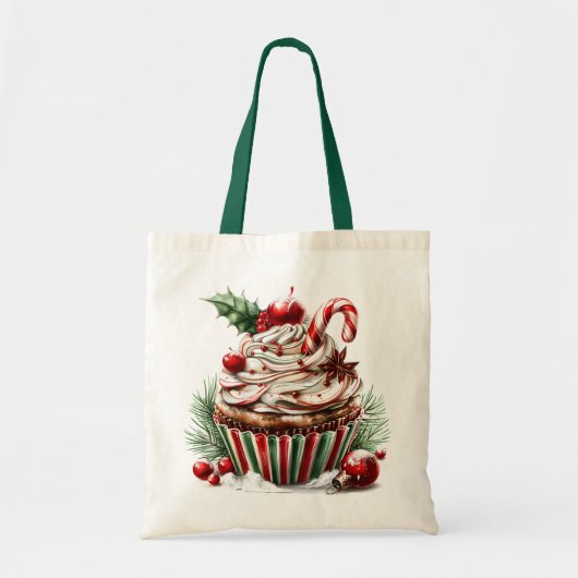 Pepermunt cupcakes tote bag (Voorkant)