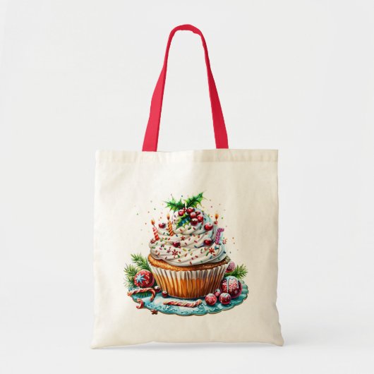 Pepermunt cupcakes tote bag (Voorkant)