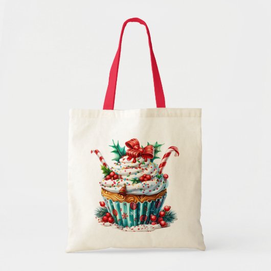 Pepermunt cupcakes tote bag (Voorkant)
