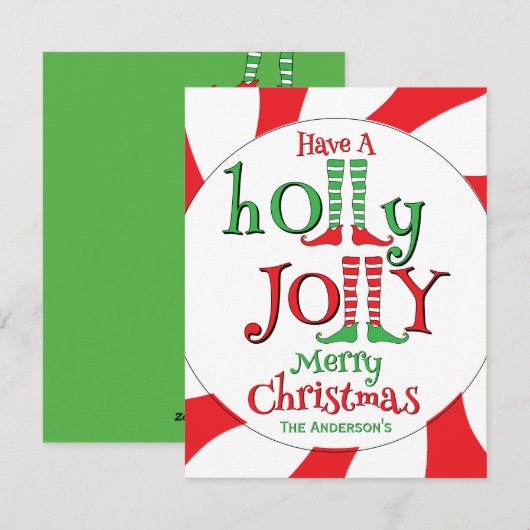 Pepermunt Draai Elf Kerstmis! Feestdagenkaart (Voorkant / Achterkant)