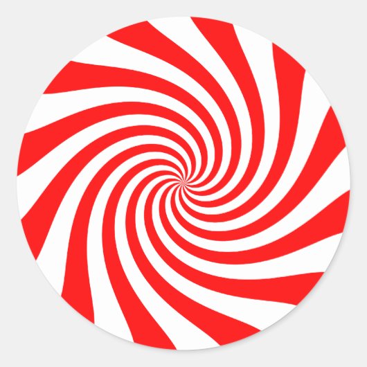 Pepermunt Draai Ronde Sticker (Voorkant)