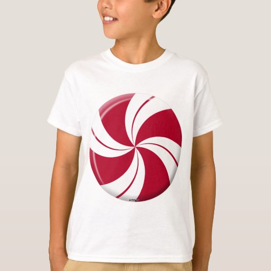 Pepermunt Draai Streep Snoep T-shirt (Voorkant)