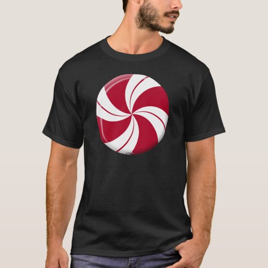 Pepermunt Draai Streep Snoepgoed T-shirt (Voorkant)