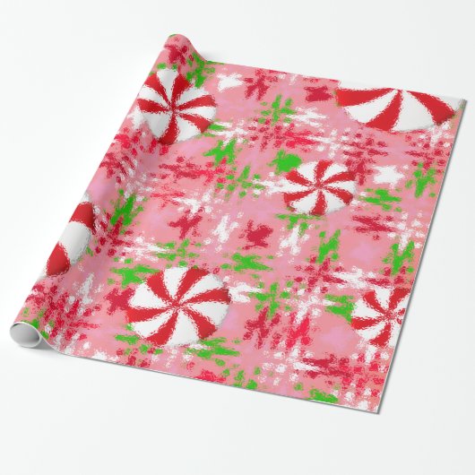 Pepermunt Draaikolk Cadeaupapier (Uitgerold)