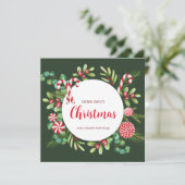 Pepermunt Elegantie Feestdagenkaart (Staand voorkant)