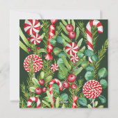 Pepermunt Elegantie Feestdagenkaart (Achterkant)