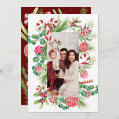 Pepermunt Elegantie Feestdagenkaart (Voorkant / Achterkant)