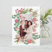 Pepermunt Elegantie Feestdagenkaart (Staand voorkant)