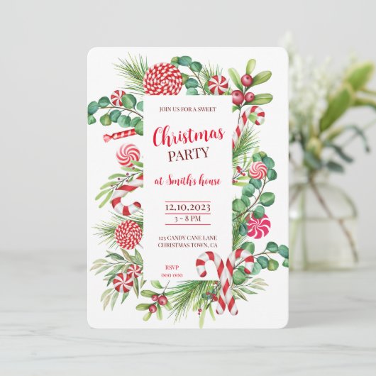 Pepermunt Elegantie Kaart (Staand voorkant)