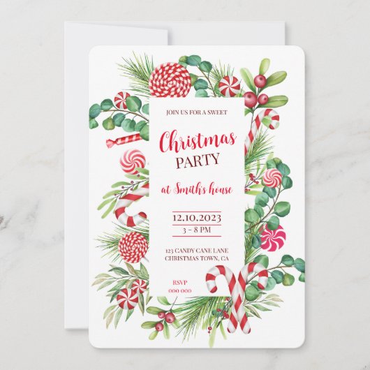 Pepermunt Elegantie Kaart (Voorkant)