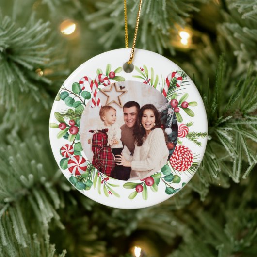 Pepermunt Elegantie Keramisch Ornament (Boom)