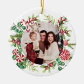 Pepermunt Elegantie Keramisch Ornament (Voorkant)