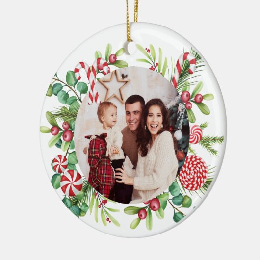 Pepermunt Elegantie Keramisch Ornament (Links)