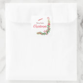 Pepermunt Elegantie Vierkante Sticker (Tas)