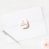 Pepermunt Elegantie Vierkante Sticker (Envelop)