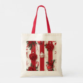 Pepermunt Feestdagen Keramische Tegel Tote Bag (Achterkant)