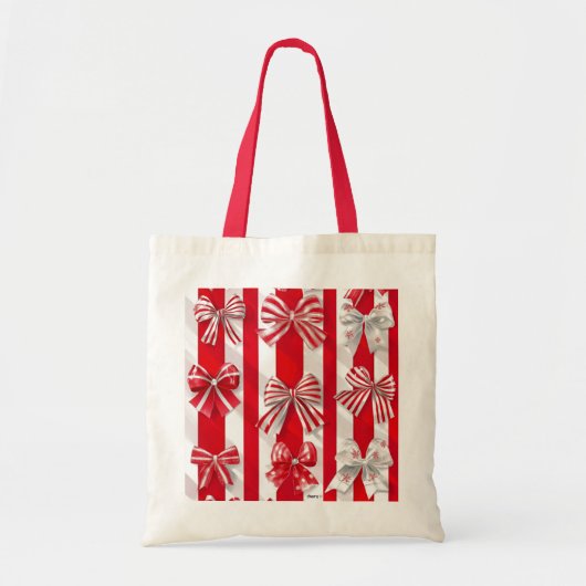 Pepermunt Feestdagen Keramische Tegel Tote Bag (Voorkant)