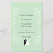 Pepermunt gekleurde bruid en bruidegom ontwerp bru (Voorkant)