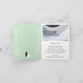 Pepermunt gekleurde bruid en bruidegom ontwerp bru bedankkaart (Binnen)