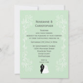 Pepermunt gekleurde bruid en bruidegom ontwerp bru kaart (Voorkant)